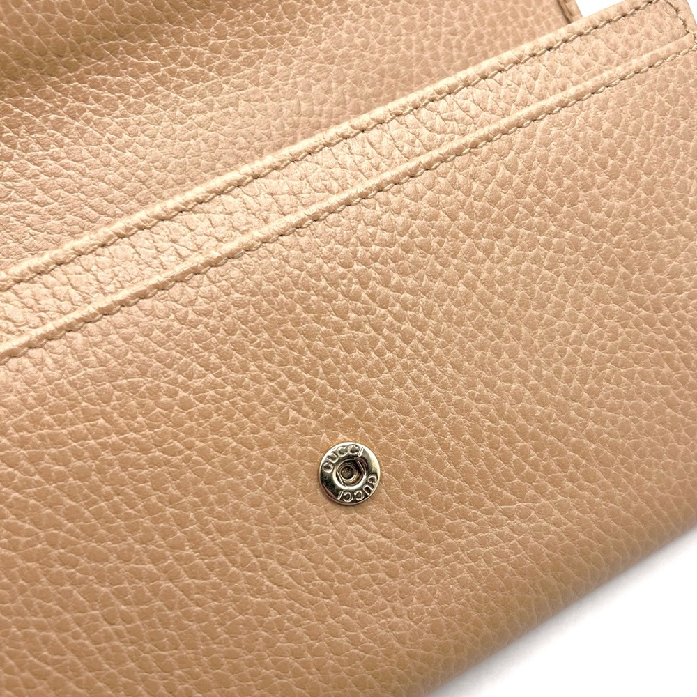 Authentic GUCCI Interlocking GG Beige Leather Lon… - image 7